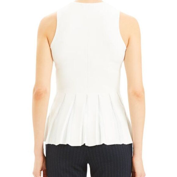 Theory Pleated Prosecco Sleeveless Peplum Top sz P - Picture 2 of 13